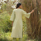 trueBrowns Green Cotton Embroidered Kurta Set | Swadesiicart