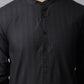 Even Apparels Black Striped Kurta With Band Collar | Swadesiicart