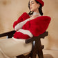 InWeave Women's Cherry Red Long Faux Fur Cape - Swadesiicart