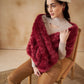 InWeave Women's Bright Rust Fur Cape - Swadesiicart