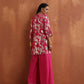 trueBrowns Pink Metallic Sharara Set | Swadesiicart