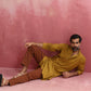 trueBrowns Men's Mustard Mandarin Collar Kurta | Swadesiicart