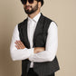 Even Apparels Men's Black Waistcoat with Notched Lapel | Swadesiicart