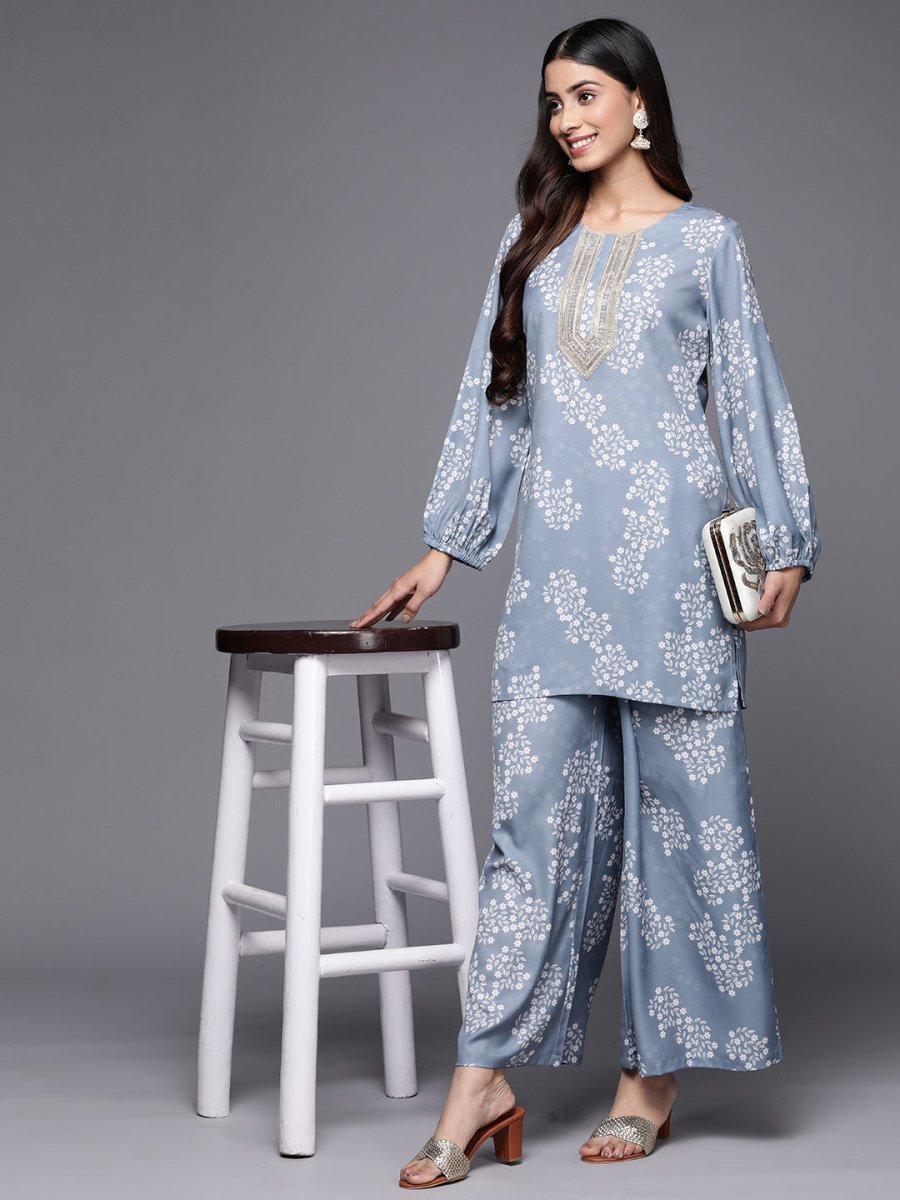 Ahalyaa Women Embroidered Floral Printed Co-ords - Swadesiicart
