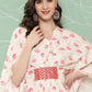 Ahalyaa Women Floral Printed Flared Sleeves Gotta Patti Crepe Kaftan Kurta | Swadesiicart