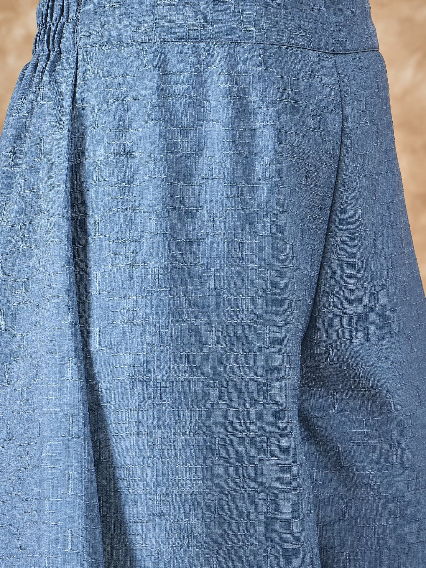InWeave Mint Blue Side Asymmetric Kurta Set - Swadesiicart