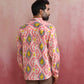 trueBrowns Men's Lime Ikat Print Cotton Shirt | Swadesiicart