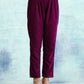 trueBrowns Wine Printed Velvet Lace Co-Ord Set - Swadesiicart