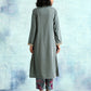 trueBrowns Grey Velvet Lace Kurta Pant Set | Swadesiicart