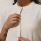 trueBrowns Off-White Cotton Linen Kurta Pant Set | Swadesiicart
