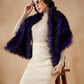 InWeave Purple Black Faux Fur Cape - Swadesiicart
