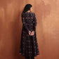 trueBrowns Black Print Flared Anarkali Kurta Set | Swadesiicart