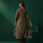 trueBrowns Grey Diamond Viscose Silk Front Slit Kurta Pant Set | Swadesiicart