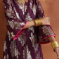 trueBrowns Purple Metallic Straight Kurta Set | Swadesiicart