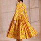 trueBrowns Sunshine Yellow Overall Floral Block Print Cotton Kurta Pant Dupatta Set | Swadesiicart