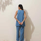 trueBrowns Blue Viscose Solid Co-ord Set - Swadesiicart