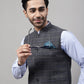 Even Apparels Men's Grey Nehru Jacket With Welt Pockets | Swadesiicart