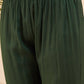 InWeave Women's Forest Green Round Neck Square Gota Work Kurta Pant Set - Swadesiicart