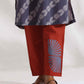 trueBrowns Grey Cotton Print Highslit Kurta Set | Swadesiicart
