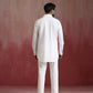 trueBrowns Men's White Cotton Shirt Collar Stylized Kurta Co-ord set - Swadesiicart