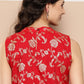 InWeave Women's Red Brocade Halter Top - Swadesiicart