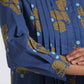 trueBrowns Blue Cotton Print Pleated Kurta Set | Swadesiicart