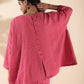 trueBrowns Pink Cotton Dobby Oversized Co-ord Set - Swadesiicart
