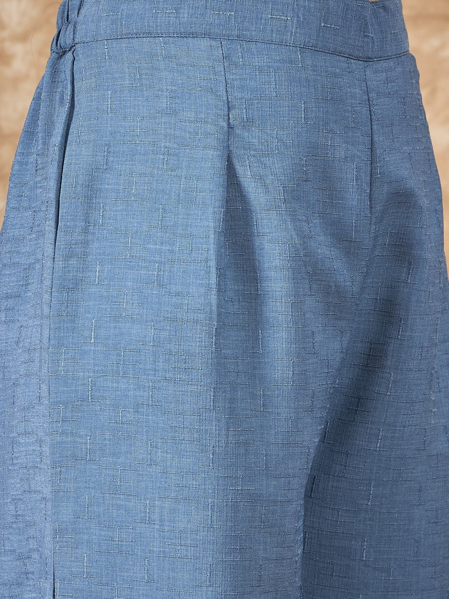 InWeave Mint Blue V Neck Aline Kurta Set - Swadesiicart