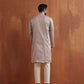trueBrowns Men's Beige Sequin Chanderi Kurta | Swadesiicart