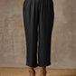 trueBrowns Black Solid Textured Co-Ord Set - Swadesiicart