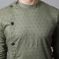 Even Apparels Green Sherwani Kurta With Asymetrical Cut | Swadesiicart