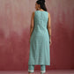 trueBrowns Aqua Blue Cotton Dobby High low Kurta Set | Swadesiicart