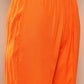 InWeave Women's Orange Organza Sleeve Kurta Set W Green Or Dupatta - Swadesiicart