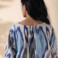 trueBrowns Blue Cotton Ikat Short Co-ord Set - Swadesiicart