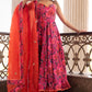 Pomcha Jaipur Tara Orange Printed Anarkali Set | Swadesiicart