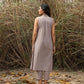 trueBrowns Grey Cotton Embroidered S/L Kurta Set | Swadesiicart
