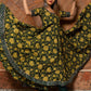 Pomcha Jaipur Idika Green Hand Block Anarkali Set | Swadesiicart