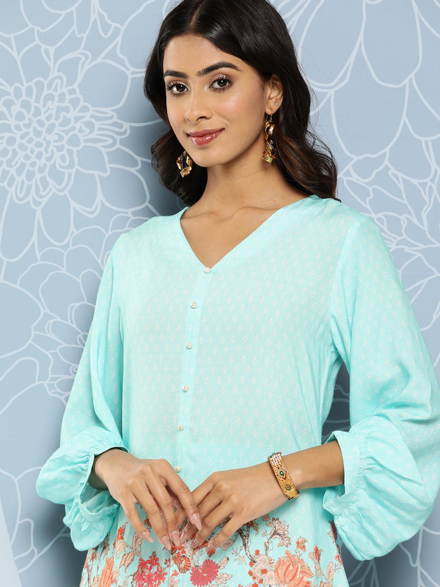 Ahalyaa Floral Printed Ethnic Co-Ords - Swadesiicart