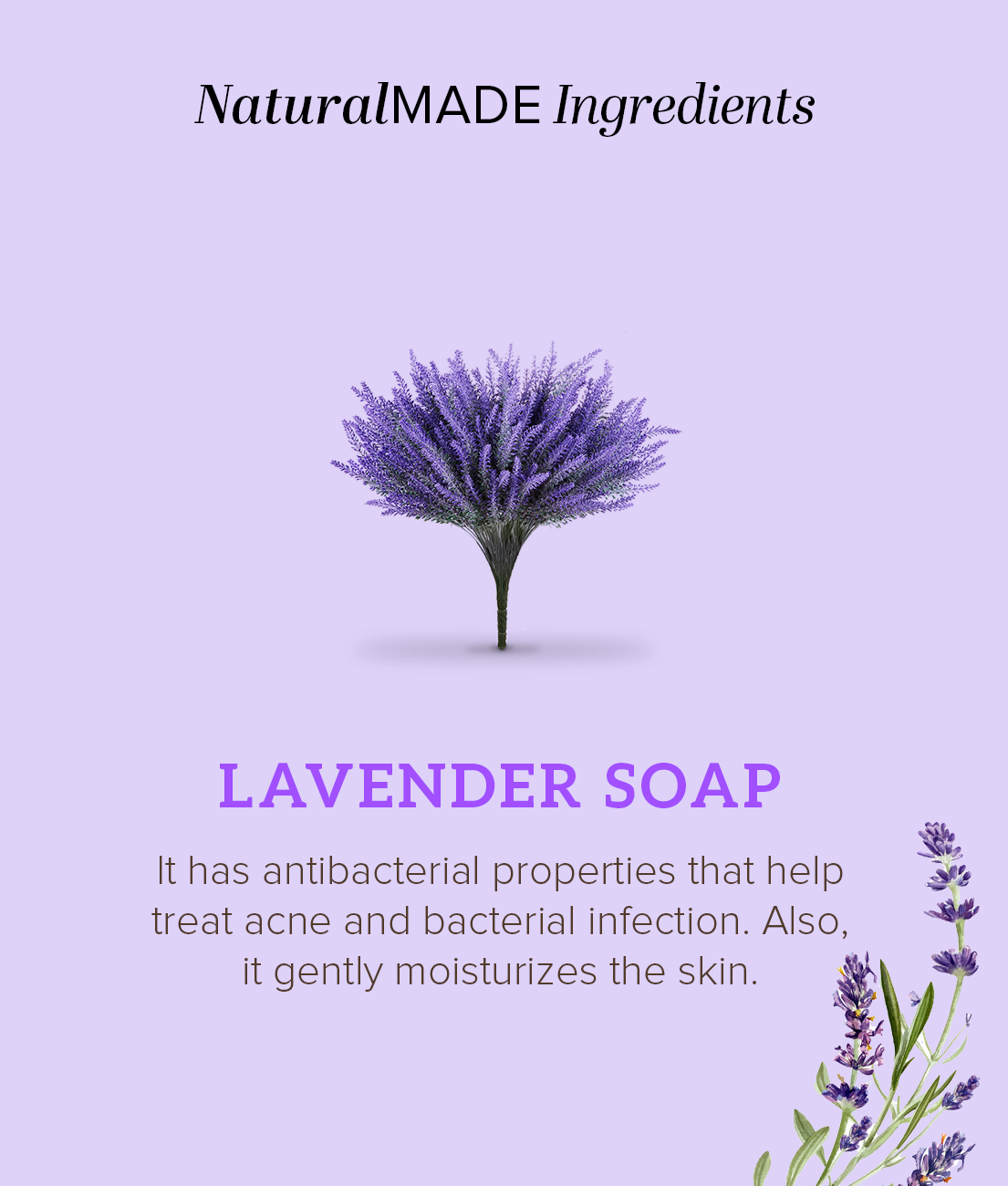 Khadi Natural Herbal Pure Lavender Soap Combo Pack Of 3 – 125gm Each