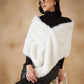 InWeave Women's Pure White Faux Fur Cape - Swadesiicart
