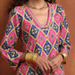 trueBrowns Pink Print High Slit Kurta Set | Swadesiicart