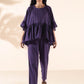 trueBrowns Purple Cotton Flared Co-ord Set - Swadesiicart