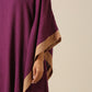 trueBrowns Plum Purple Slub Texture High Low Kaftan Pant Set | Swadesiicart