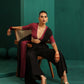 trueBrowns Black Silk Palazzo Stitched Saree | Swadesiicart