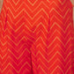 InWeave Women's Orange S Print Twisted Neckline Kurta Pant Set - Swadesiicart