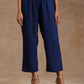trueBrowns Midnight Blue Modal Satin Relax Kurta Set | Swadesiicart