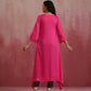 trueBrowns Pink Modal Boxpleat Kurta Set | Swadesiicart