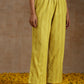 trueBrowns Lime Gold Cotton Kalidar Kurta Set | Swadesiicart