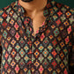 trueBrowns Men's Black Ikat Muslin Silk Printed Co-ord Set - Swadesiicart