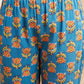 InWeave Women's Blue Orange Floral Yellow White Leh V Neck Kurta Set - Swadesiicart